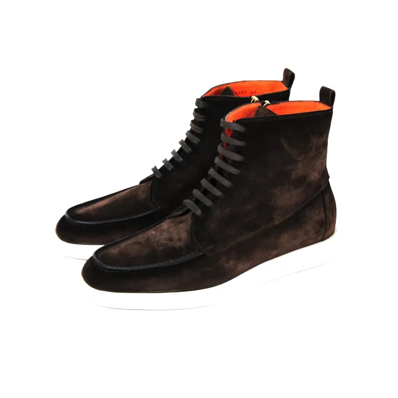 Santoni Nacho High-Top Skateboard Shoes Men's Brown-2