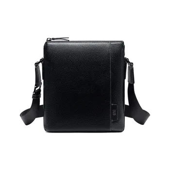 HLA Top Grain Cow Leather Leather Crossbody Bag Small Square Bag Regular Men's Black