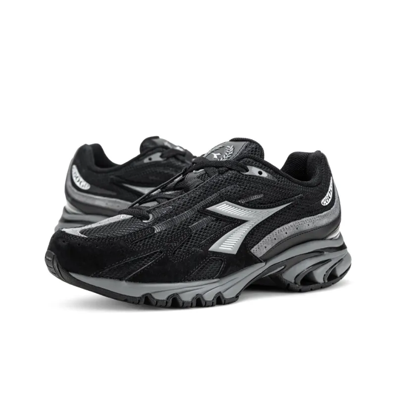 Diadora Anti Slip Wear Resistant Low Top Running Shoes Unisex Black-2