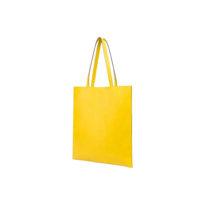 MOSCHINO Smiley® Collaboration Sheepskin Tote Bag Shopping Bag Handbag Large Size Women's Yellow-1