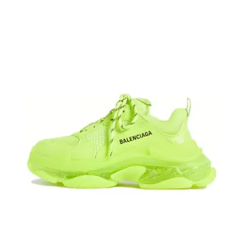 Balenciaga Triple S Anti Slip Wear Resistant Low Top Chunky Sneakers Women's Neon Green