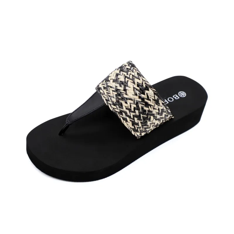 BOREE EVA Slip Resistant Flip Flops Women's Black-1