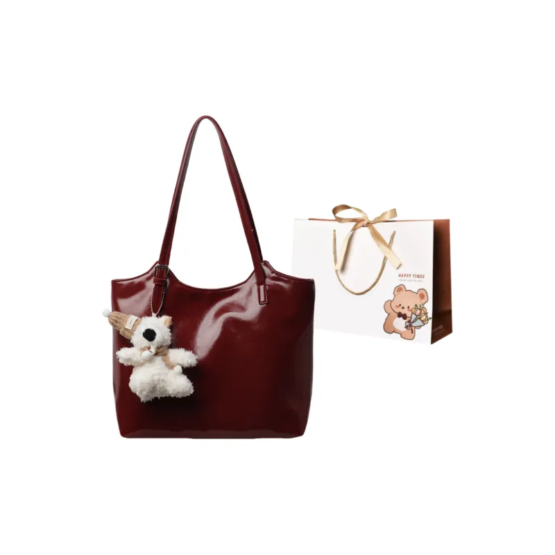ERANGBEAR PU Shoulder Bag Women's Ecru/Silver/Red/Black/Light Blue-6