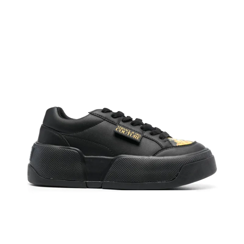 VERSACE JEANS COUTURE Low Top Skateboard Shoes Women's Black-1