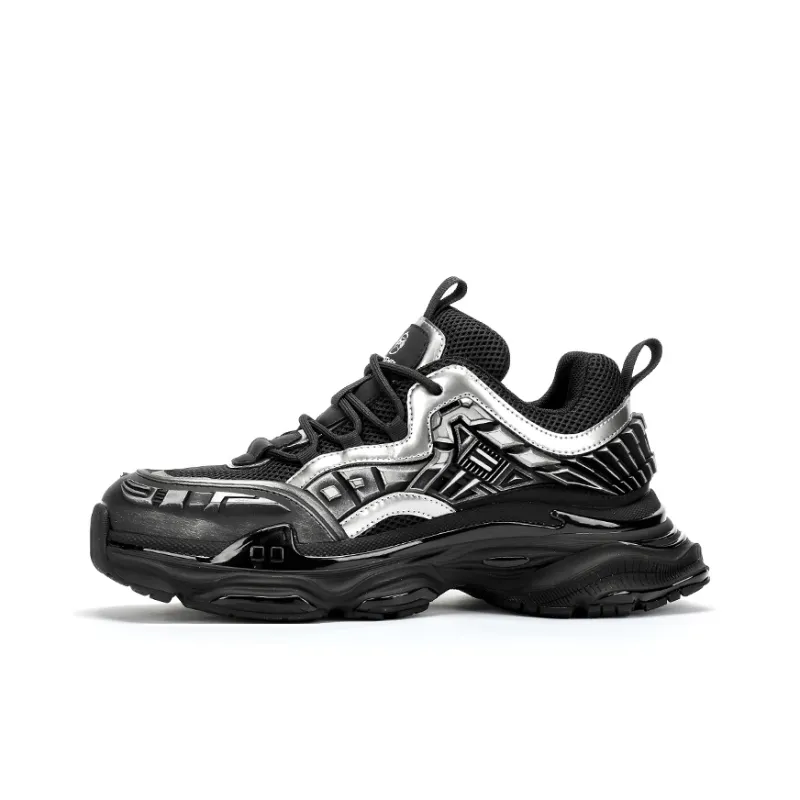 BOIGEMES Chunky Sneakers Men Low Top Black-0