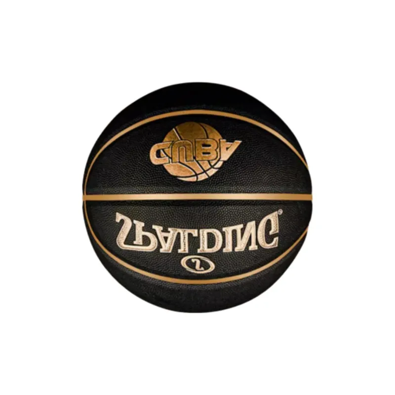 SPALDING PU Basketball Black Gold Size 7 Training Unisex-4