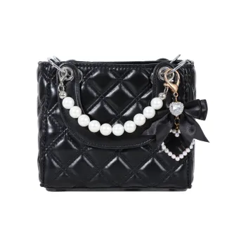 OTA PU Detachable Rhinestone Embellished Bowknot Charm Crossbody Bag Women's Multicolor