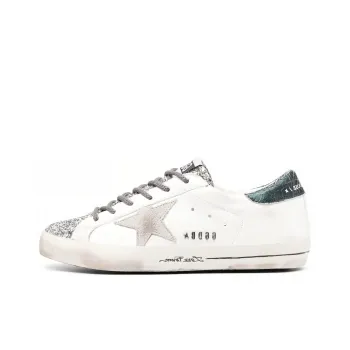 Golden Goose Super Star Glitter Cream Silver Women's