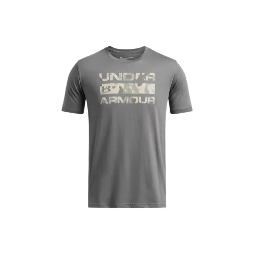 Under Armour Stacked T-Shirts Men Gray