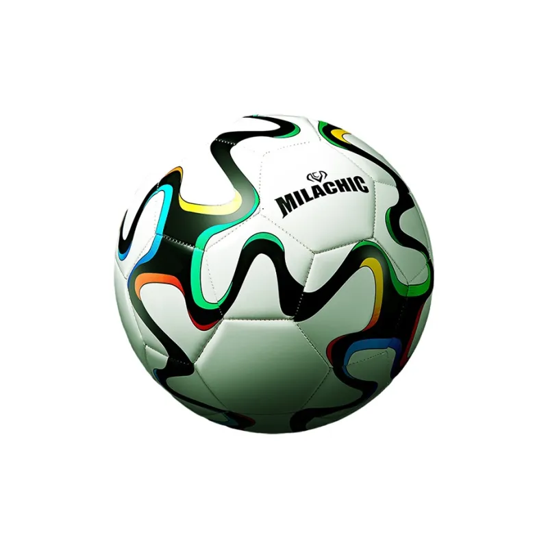 MILACHIC Size 5 Ball Soccer PU Machine Stitched Soccer Ball Unisex White Dazzling Color-3