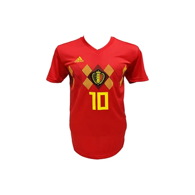 Three For Eden Hazard 2018 Belgium National Team Autographed Signature Soccer Apparel Jersey Gift Box Set-3
