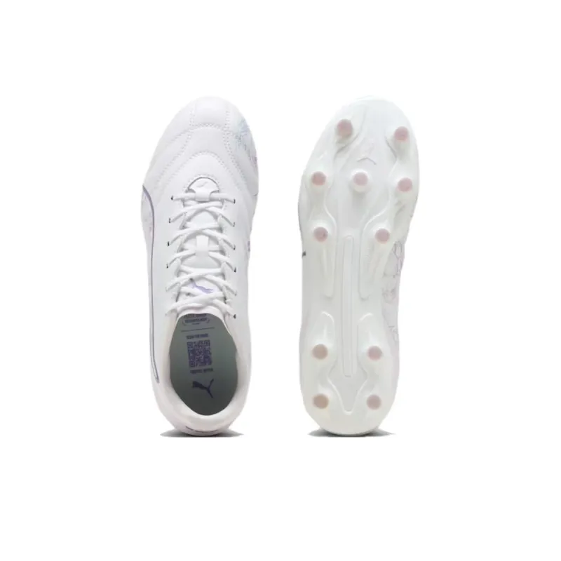 PUMA King Pro Soccer Shoes Women's Low-Top White/Purple-3