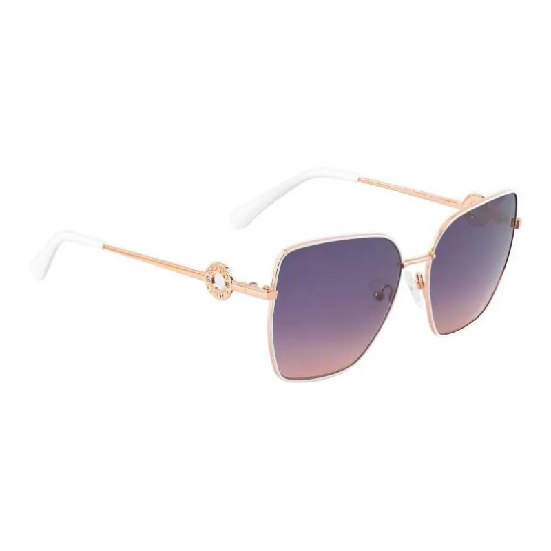 GUESS Metal Irregular Shape Sunglasses Women's Gold-1