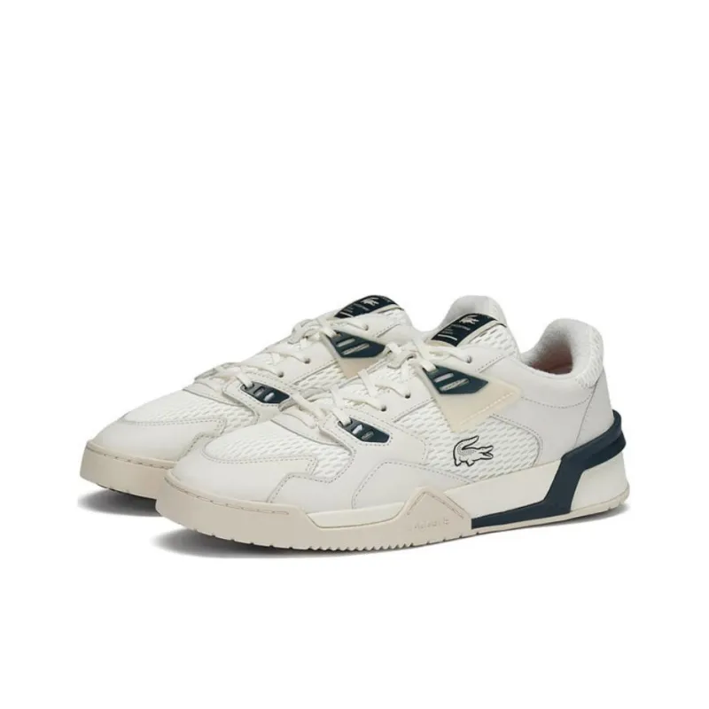 LACOSTE Low Top Skateboard Shoes Men's Ecru-2
