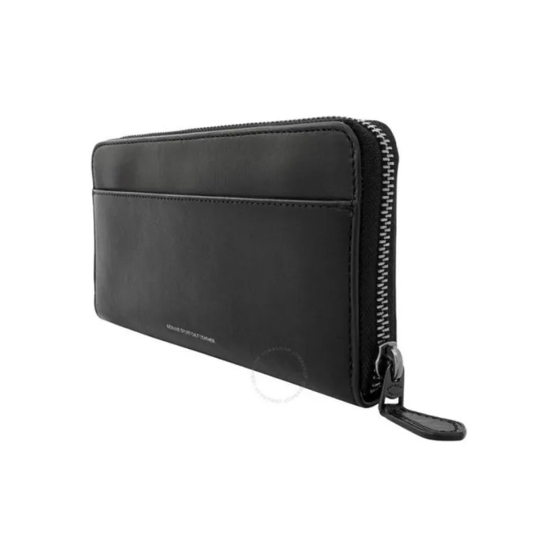 COACH Accordion Wallet Calfskin Wallet Small Size Men's Black-2