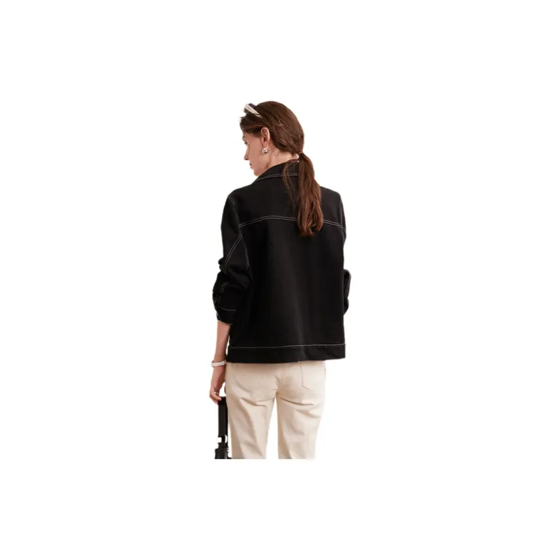 LOUISY AO Denim Jacket Women's Black-1