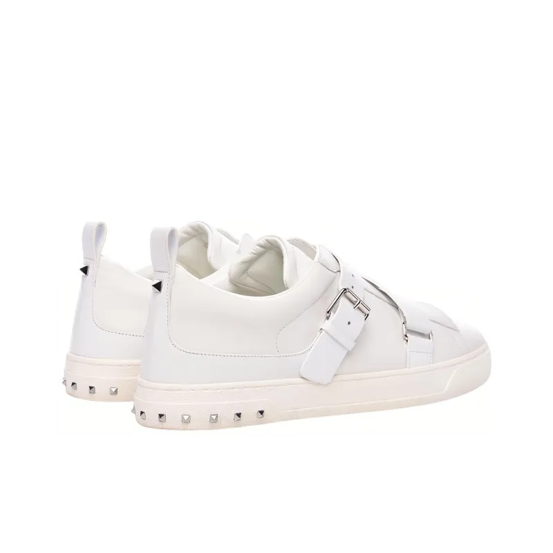 Valentino Low Top Stylish Skateboarding Shoes Men's White-2