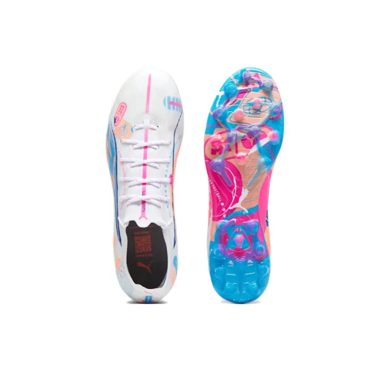 PUMA Ultra 5 MG Rubber Short Studs Soccer Shoes Unisex White-3