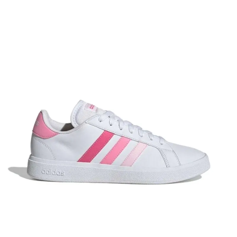 Adidas Grand Court Base 2.0 Anti Slip Wear Resistant Low Top Skateboard Shoes Women's White Pink-1