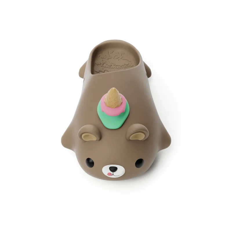 HelloSlippers Animal Total Mobilization Animore Ice Cream Bear Closed Toe Slippers Unisex-4