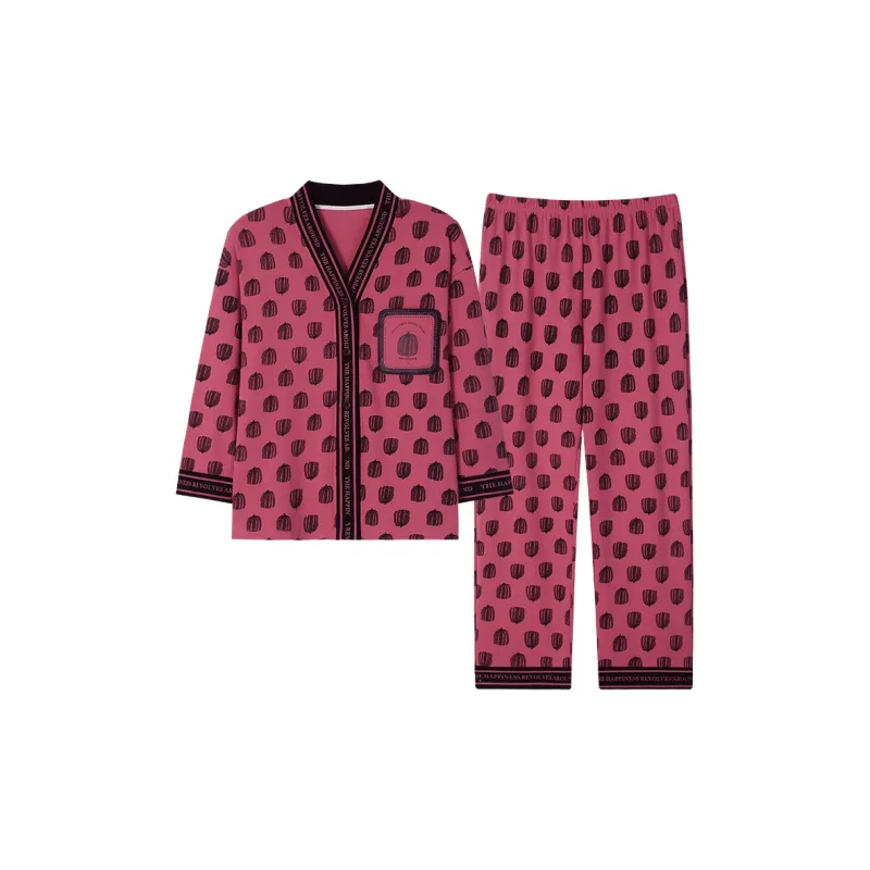 MIIOW Pajama Set Women's Rose Red-0