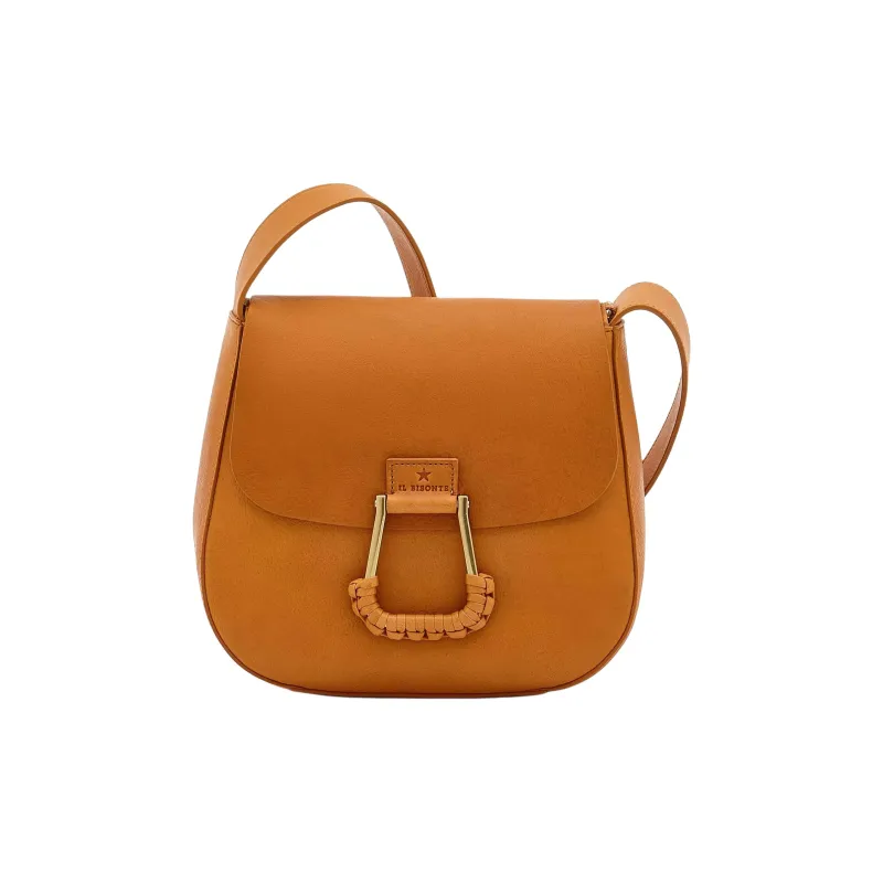 Il Bisonte Calfskin Saddle Bag Crossbody Shoulder Bag Women's Natural-0