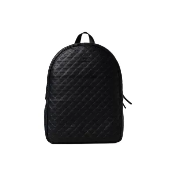 EMPORIO ARMANI All Over Debossed Logo Zipped Backpack