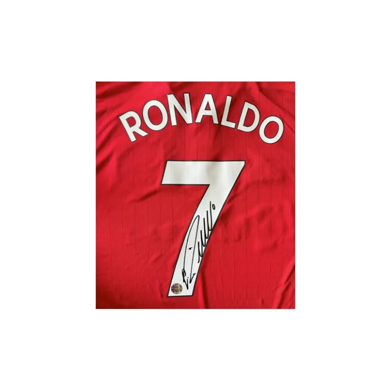 Three For Cristiano Ronaldo Ronaldo Manchester United Team Jersey EM Certificate Framed-5