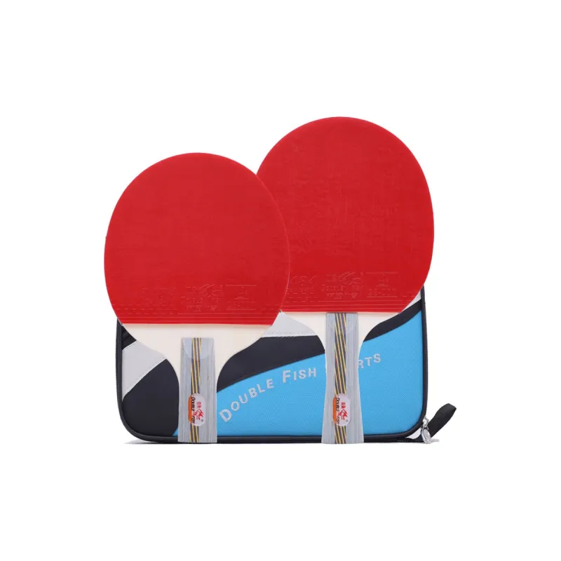 DOUBLEFISH Ping Pong Paddles Unisex Pure Wood Red/Black-1
