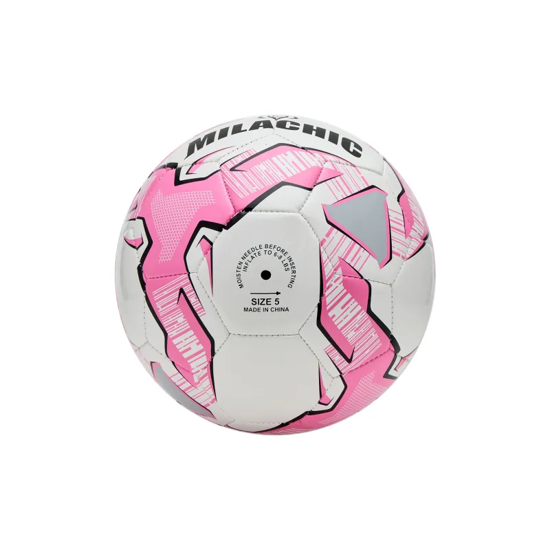 MILACHIC Size 4 5 Size Soccer PU Machine Stitched Soccer Ball Unisex Pink White-5