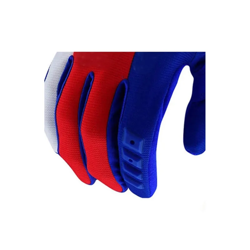 GXT Riding Equipment Cycling Glove Palm Microfiber Back Of Hand Twill Red Blue Black Blue-1