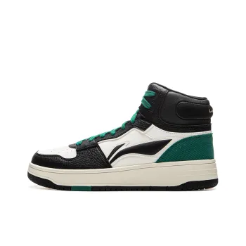 LiNing Tianji SOFT HI Anti-Slip Wear-Resistant Mid-Top Skateboard Shoes Men's White Black Green