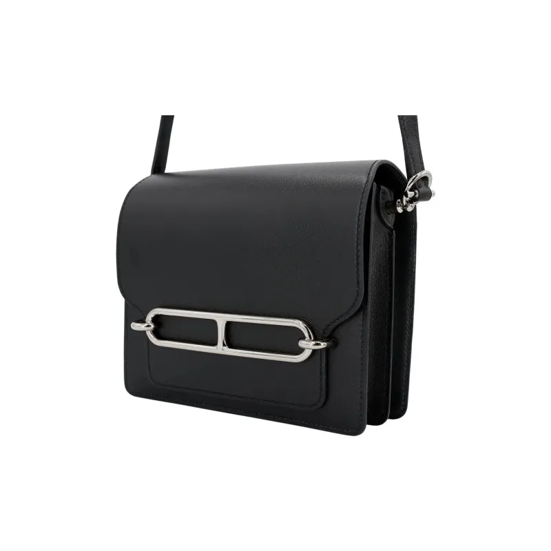 HERMES Roulis Evercolor Calfskin Pig Nose Bag Shoulder Bag Crossbody Bag Mini Women's 9 Noir Black-1