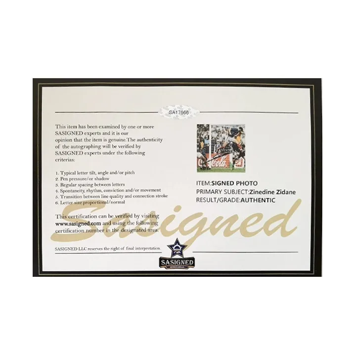 Three For Zidane Signed In Person Photo From 1998 World Cup French Team Header Framed Includes SA Certificate-5