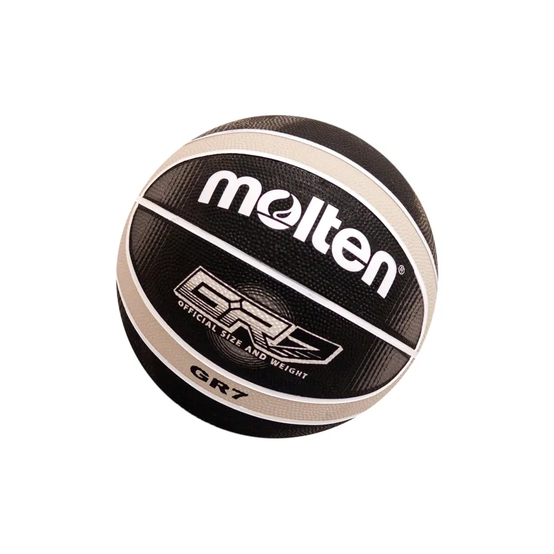 Molten Rubber Basketball Black Size 5 Size 6 Size 7 Training Match Unisex-4