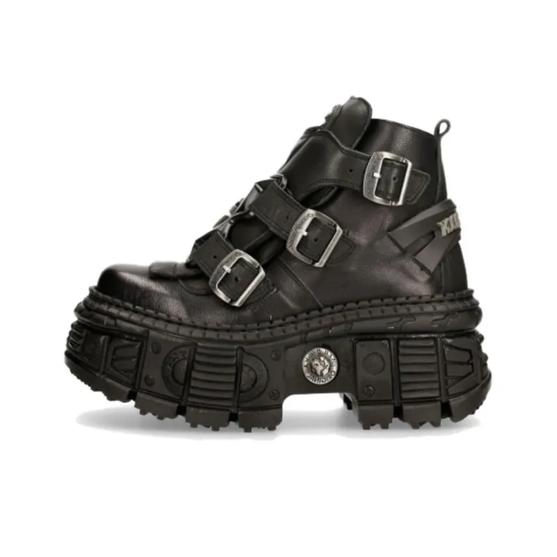 NEW ROCK High-Top Casual Shoes Unisex Black-0