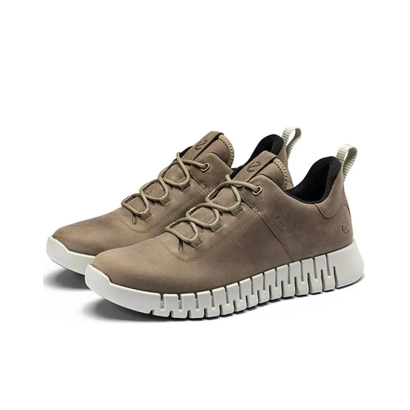 Ecco Abrasion Resistant Breathable Low Top Casual Shoes Men's Light Brown-3