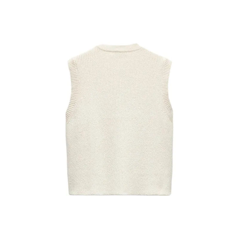 ZARA Vests Women's White-1