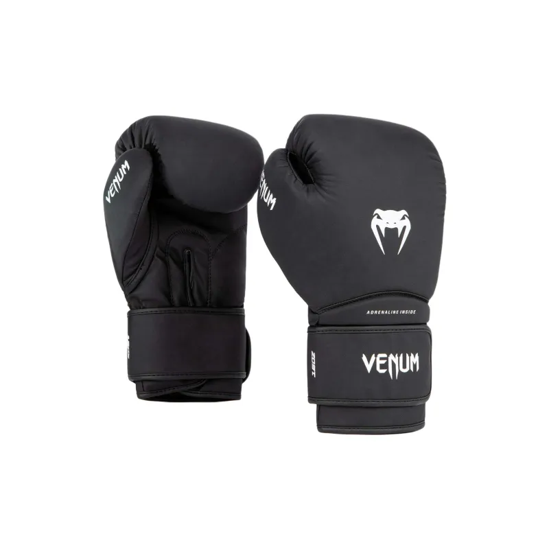VENUM Boxing Gloves Leather Unisex Black White-3