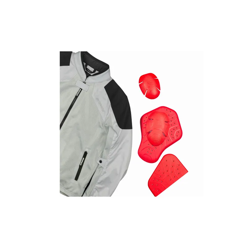SCOYCO Racing Suit Motorcycle Jacket Men's Light Gray-3