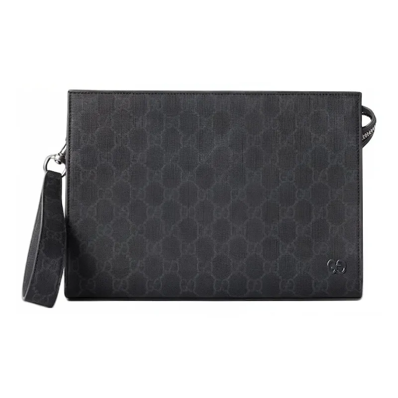 GUCCI Gg Detailed Zipped Clutch Bag-0