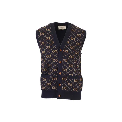 GUCCI Vests Men Navy Blue