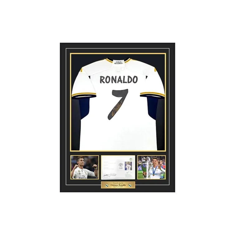 Three For Cristiano Ronaldo Signed Jersey Real Madrid 23 24 Season With EM Official Certificate Framed-1