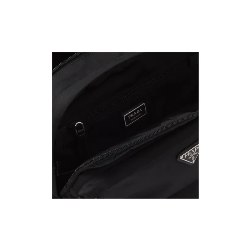 PRADA Re Nylon Fabric Backpack Regular Unisex Black-4