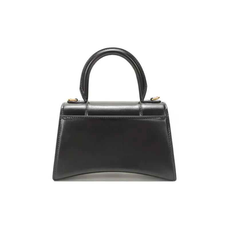 Balenciaga Hourglass Cow Leather Hourglass Bag Handbag Extra Small Women's Black-2