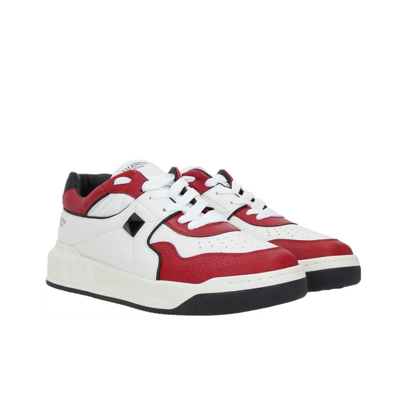 Valentino GARAVANI Low Top Stylish Skateboarding Shoes Men's White Red-2