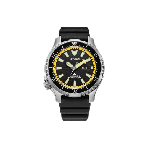 CITIZEN Promaster Collection Automatic Mechanical Movement PU Strap Watch Men's Watches Black Dial