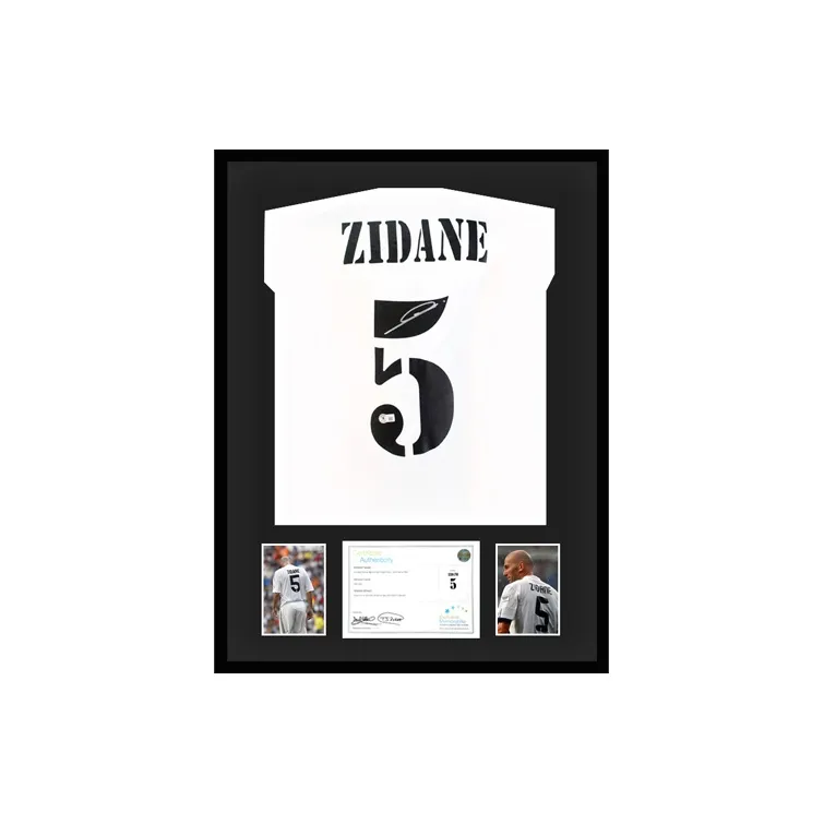 Three For Zidane Autographed 2022 23 Real Madrid Jersey EM Certificate Professionally Framed-1