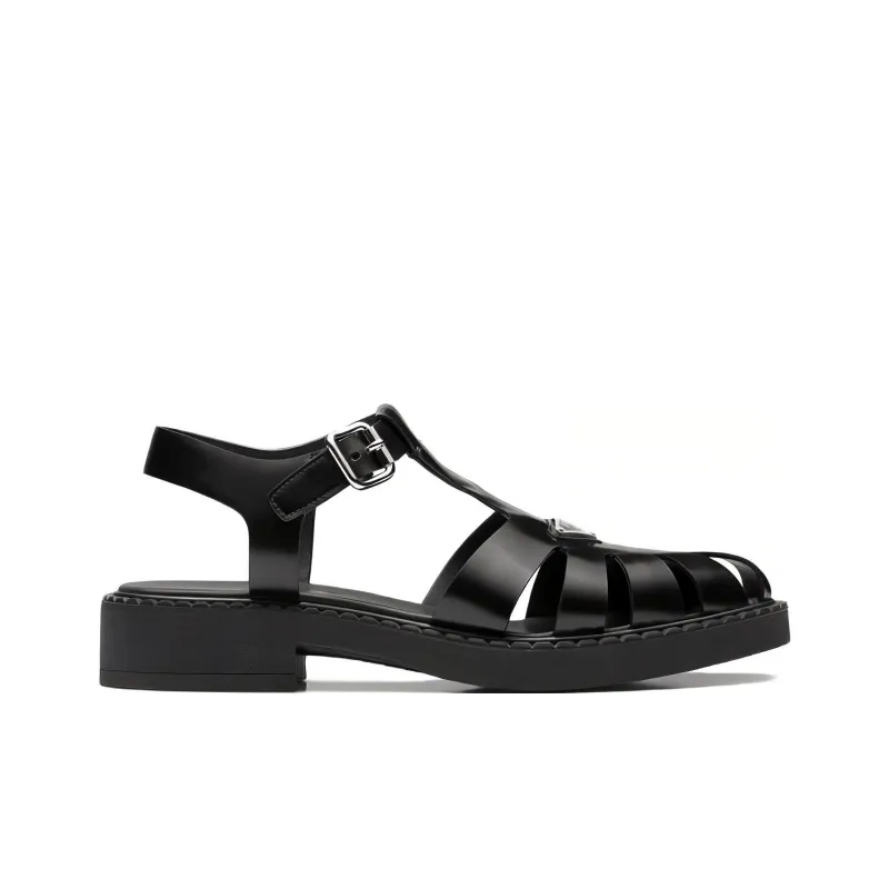 PRADA Triangle Logo Fisherman Sandals-1