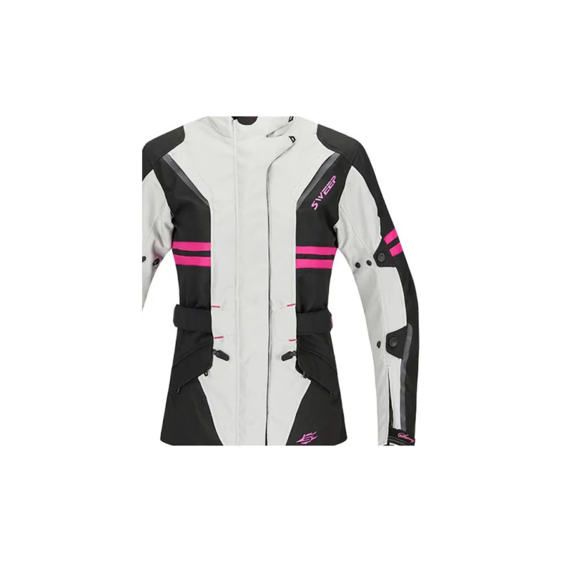 SWEEP Racing Suits / Motorcycle Suits Unisex Janet White Black Pink Top TJJAN-01-4